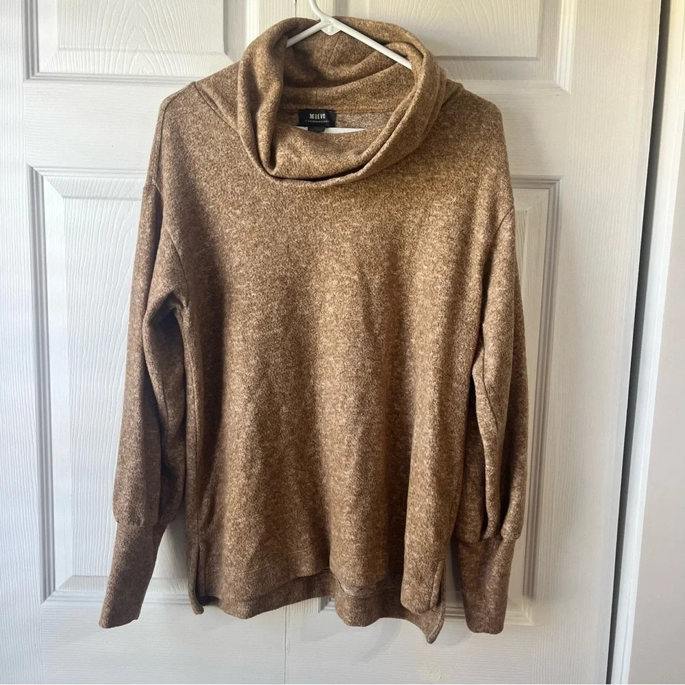 Maeve Anthropologie Tan Turtleneck Cowl Sweater Women’s Size Small